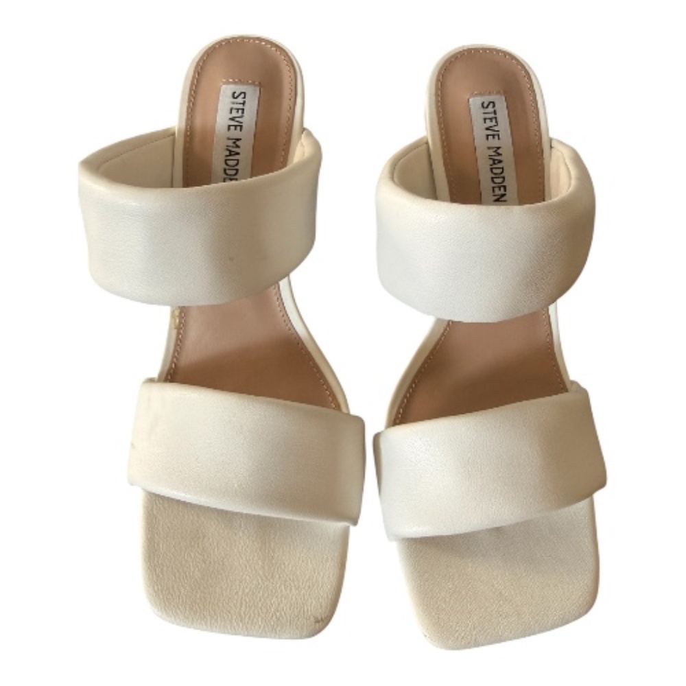 Steve Madden Clear Wedge Sandals | Cream Double Strap | Chic & Modern